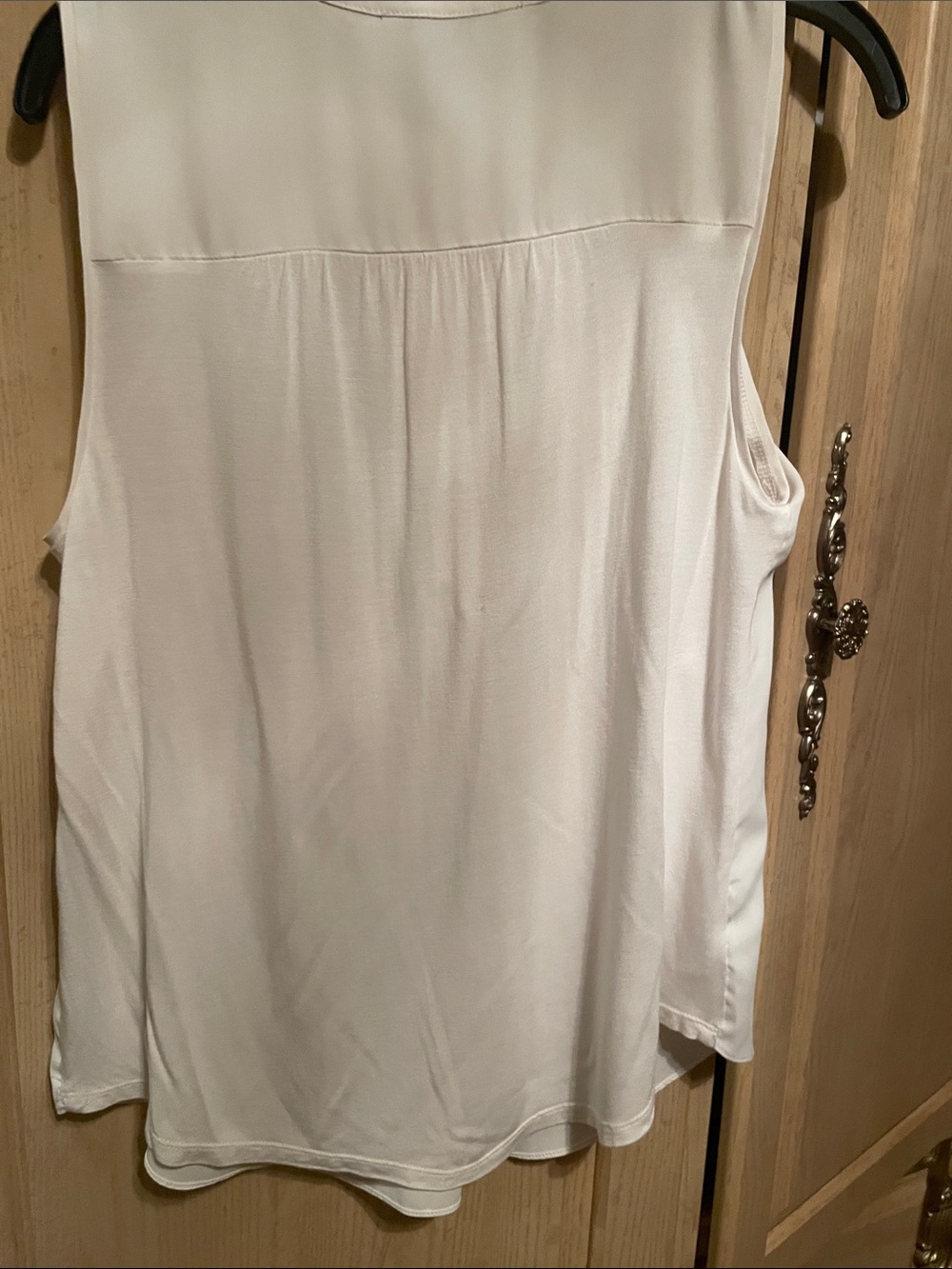 LOFT Cream Sleeveless Pleat-Front Tunic Blouse - Picture 4 of 4